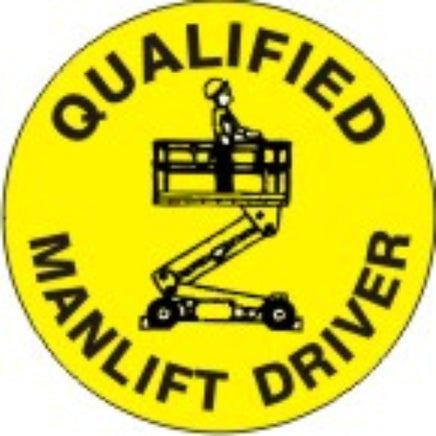 Qualified Manlift Driver - Helmet / Hard Hat Markers