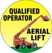 Qualified Operator Aerial Lift With  Color Lift Truck - Helmet / Hard Hat Markers