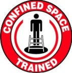 Confined Space Trained Picto Silhouette Of Man Above Hole - Helmet/Hard Hat Markers
