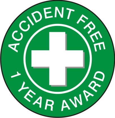 Accident Free 1 Year Award Picto - Helmet / Hard Hat Markers