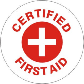 Certified First Aid With Cross - Helmet / Hard Hat Markers
