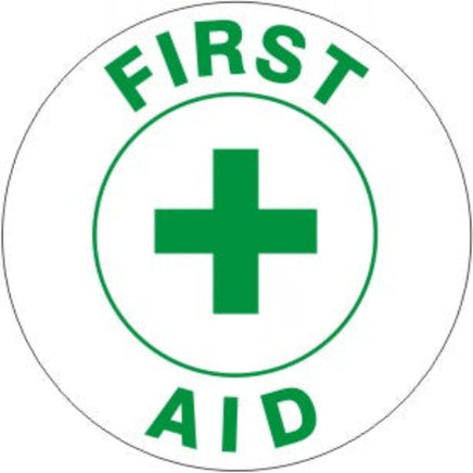 First Aid With Cross In Circle - Helmet / Hard Hat Markers