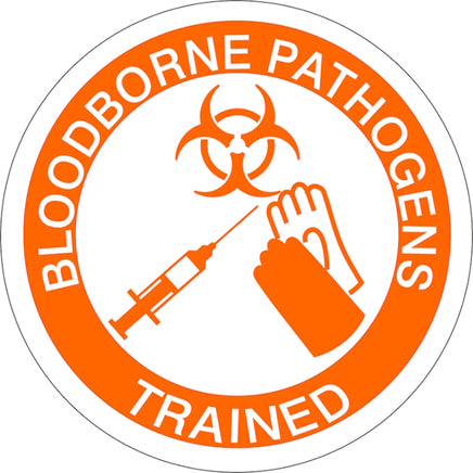 Bloodborne Pathogens Trained With  Picto - Helmet / Hard Hat Markers