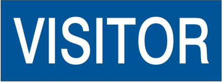 Visitor - Helmet / Hard Hat Marker - White On Blue
