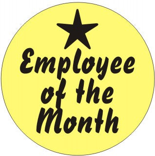 Employee Of The Month With Star - Helmet / Hard Hat Markers
