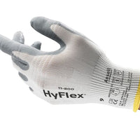 Foam Nitrile Coated Gloves, Size 7, Grey/White | 012-11-800-7