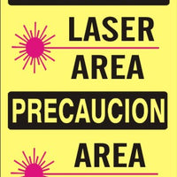 Caution Laser Area With Graphic Bilingual Signs | M-0741