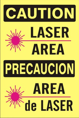 Caution Laser Area With Graphic Bilingual Signs | M-0741