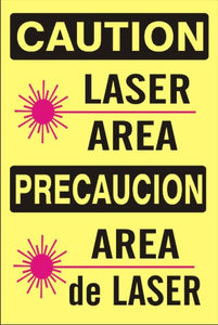 Caution Laser Area With Graphic Bilingual Signs | M-0741