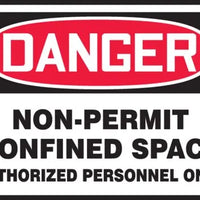 Osha Danger Safety Label: Non-Permit Confined Space - Authorized Personnel Only