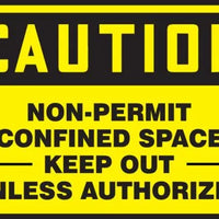 Osha Caution Safety Labels: Non-Permit Confined Space - Keep Out Unless Authorized