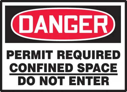Osha Danger Safety Label: Permit Required - Confined Space - Do Not Enter