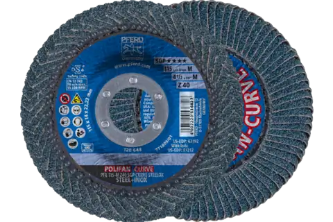 4-1/2 X 5/8-11 POLI CURVE ZIRC ALUM LRG RD 40G