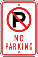 No Parking - No Parking Symbol - 18x12 - .080 HIP Aluminum