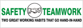 Safety Teamwork Habits That Go Hand In Hnad - Safety Banner |  SBL-366