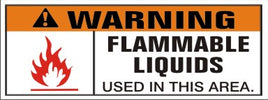 Warning Flammable Liquids Used In This Area - Safety Banner | SBL-426