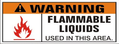 Warning Flammable Liquids Used In This Area - Safety Banner | SBL-426