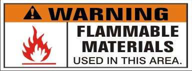 Warning Flammable Materials Used In This Area - Safety Banner | SBL-427