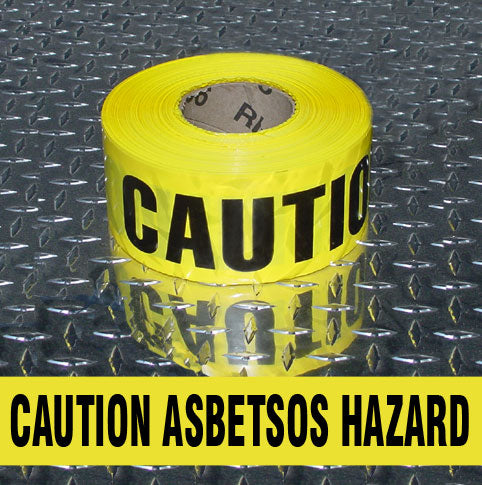Caution Asbestos Hazard Barricade Tape - 3 Mil - 3