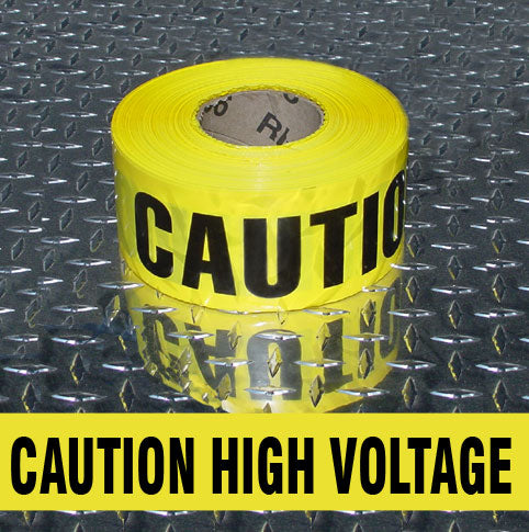 Caution High Voltage Barricade Tape - 3 Mil - 3