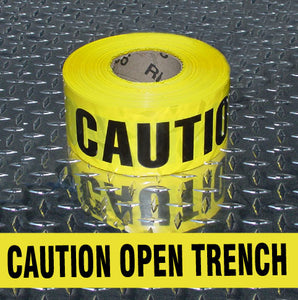 Caution Open Trench Barricade Tape - 3 Mil - 3"x1000' | BT4028