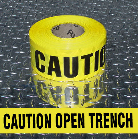 Caution Open Trench Barricade Tape - 3 Mil - 3