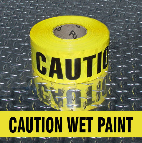 Caution Wet Paint Barricade Tape - 3 Mil - 3