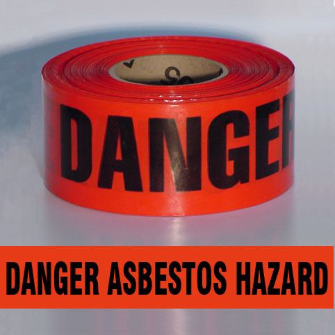 Danger Asbestos Hazard Barricade Tape - 3 Mil - 3
