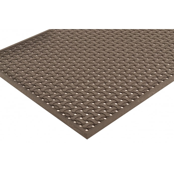Superflow Reversible Drainage Anti-Fatigue Mat, T18, 5/8 in x 2 ft W x 3 ft L, General Purpose Rubber, Black