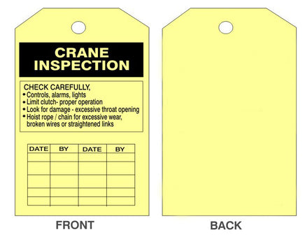 Crane Inspection Tags