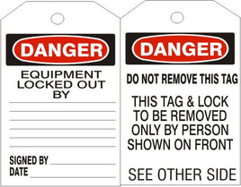 Danger Equipment Locked Out By Tags