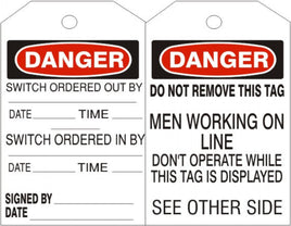 Danger Switch Order Tags