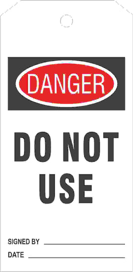 Danger Do Not Use Tags