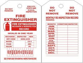 Fire Extinguisher Tags