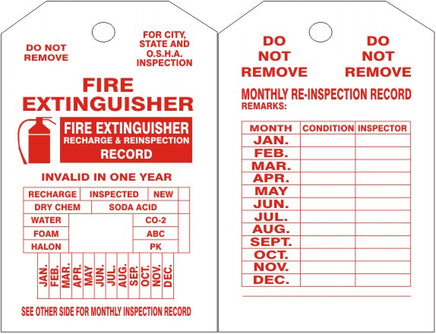 Fire Extinguisher Tags