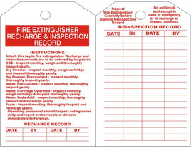 Fire Extinguisher Recharge And Inspection Tags