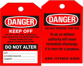 Danger Scaffold Tags