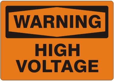 Warning High Voltage Signs | W-9666