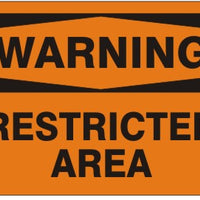 Warning Restricted Area Signs | W-9671