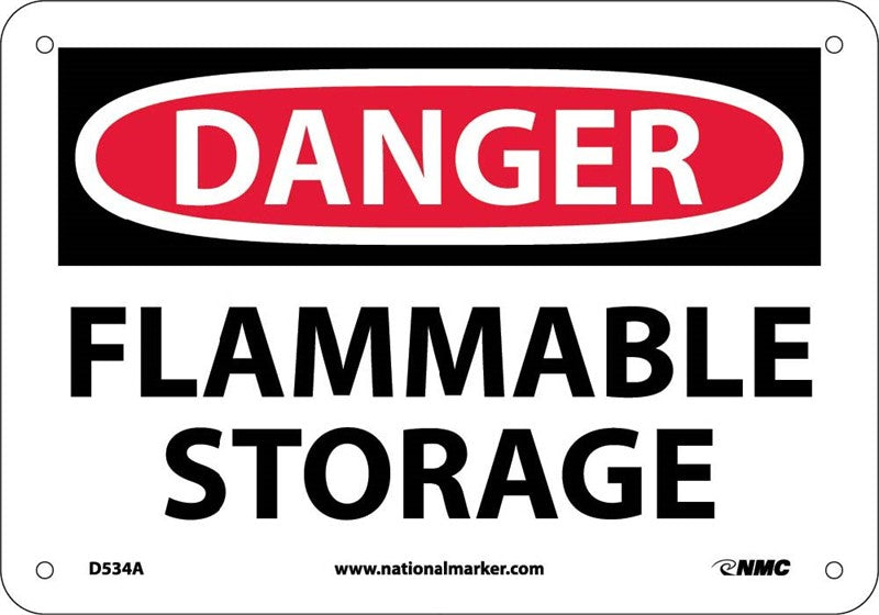 DANGER, FLAMMABLE STORAGE, 7X10, .040 ALUM