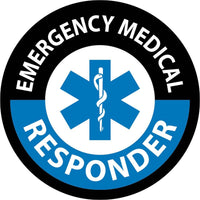HARD HAT EMBLEM, EMERGENCY MEDICAL RESPONDER, 2" DIA, PS VINYL