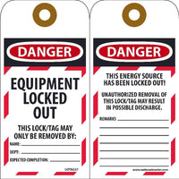 Danger Equipment Locked Out Lockout Tags | LOTAG37
