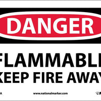 DANGER, FLAMMABLE KEEP FIRE AWAY, 7X10, .040 ALUM