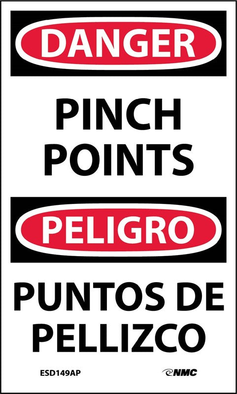 Danger Pinch Points English/Spanish 5