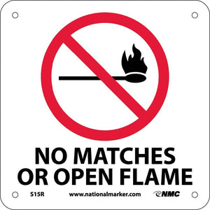 NO MATCHES OPEN FLAME (W/ GRAPHIC), 7X7, RIGID PLASTIC