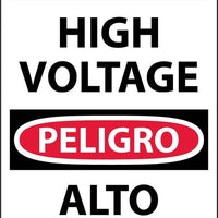 Danger High Voltage English/Spanish 5"x3" Vinyl | ESD49AP