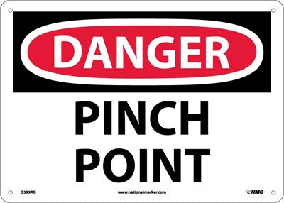 DANGER, PINCH POINT, 7X10, .040 ALUM