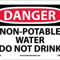 DANGER, NON-POTABLE WATER DO NOT DRINK, 7X10, .040 ALUM
