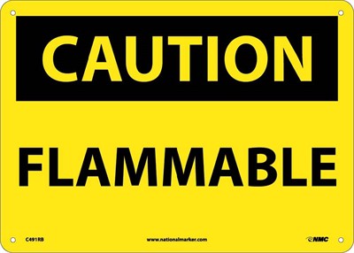 CAUTION, FLAMMABLE, 10X14, RIGID PLASTIC