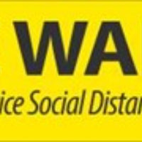 WALK ON - SMOOTH, PLEASE WAIT HERE SHOPPING ARROW, BLACK ON YELLOW, FLOOR SIGN, 2.25 X 20, NON-SKID SMOOTH ADHESIVE BACKED VINYL, PK10
